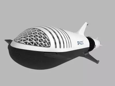 Big Falcon Rocket - BFR - 2019 - SpaceX - Spaceship 3D model