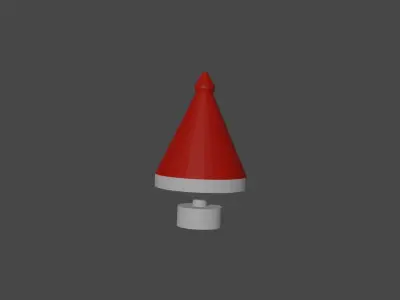 Buoy red and white in sea low poly Low-poly 3D model