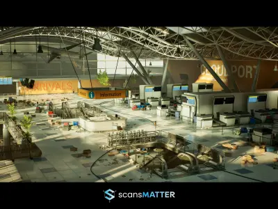 Abandoned Airport Interior - Real-Time 3D model