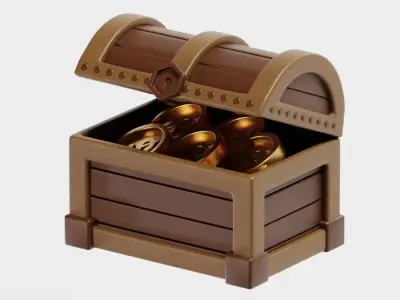 Treasure Chest Treasure box Low-poly 3D model