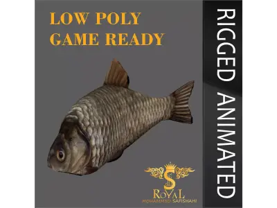 Animated Carp Fish - Loop Animation Low-poly 3D model Low-poly 3D model