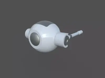 Rigged Lowpoly Mech Spherical Fighter Drone Low-poly 3D model
