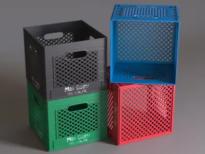 Several different styles of plastic boxes  3D model