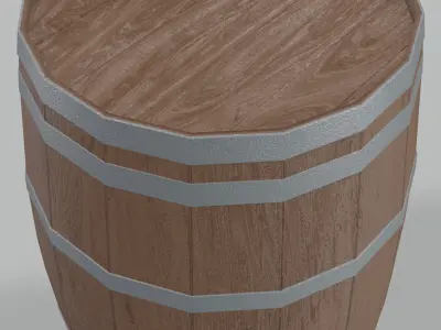 Heavy Toasted Lowpoly Firkin Barrel Low-poly 3D model