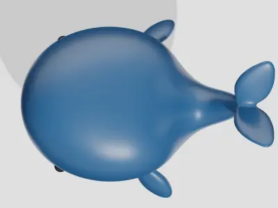 Cute little whale  Low-poly 3D model