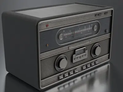 Old Radio Low-poly 3D model
