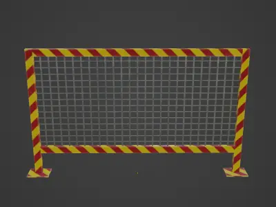 Road Barricade A 02 Low-poly 3D model