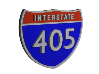 Sign Interstate Highway 405 2 3D model