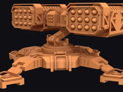 Missile Launcher 3 - Clay 3D model