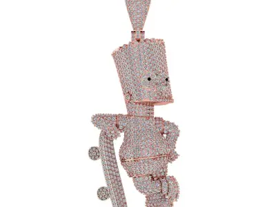 Bart simpsons  hiphop  pendant 3D Model 3D print model 3D print model