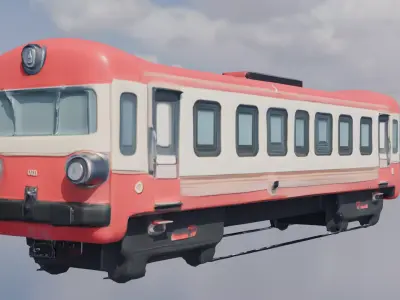 Stylized Retro Train Engine Lowpoly PBR Asset Low-poly 3D model