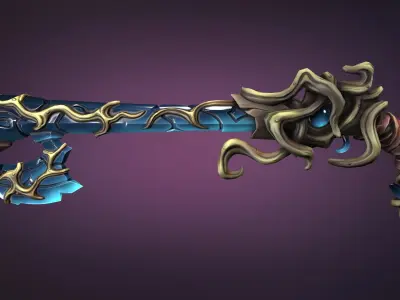 Crystal musket Low-poly 3D model