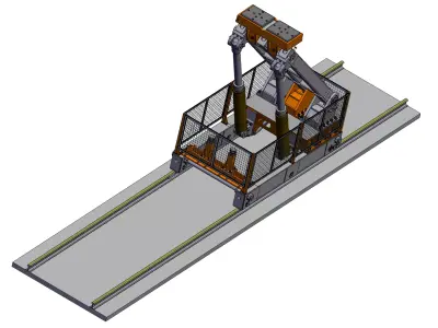 Heavy-duty mobile rotary lifting platform 3D model