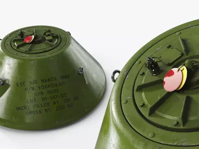 Manta MN-103 Underwater Naval Mine Green 3D model