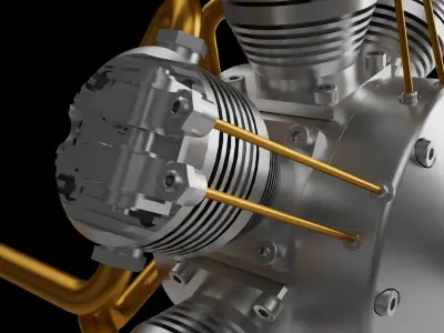 70cc m7 star-shaped engine 3D print model