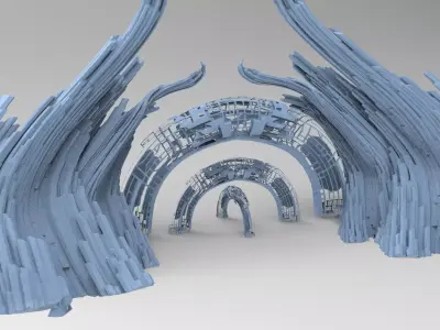 Cliff tower ring city alleyway  3D model