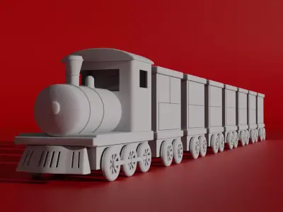 Christmas train advent calendar type with ajustable shelfs 3D model
