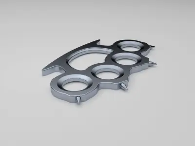 Knuckle Dusters 3D Model - 4 Different Types - Low-poly 3D model