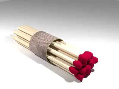 Matchroll match sticks in tube 3D model