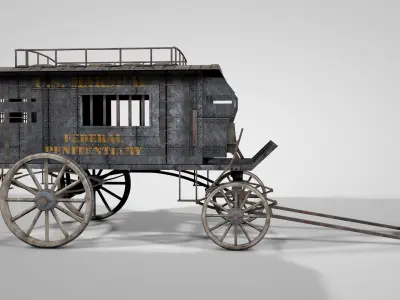 Wild West Jail Wagon V2 3D model