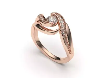 solitaire with ring sizes  8 part S18 3D print model