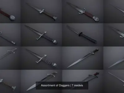 Assortment of Daggers 3D Model Collection