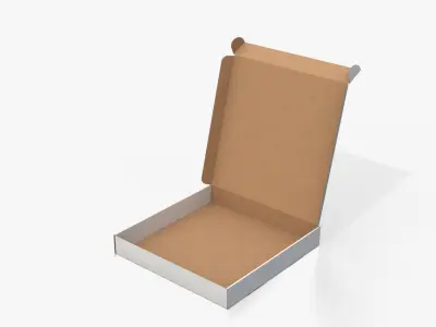 Mailer Boxes - White Low Profile Set 3D model