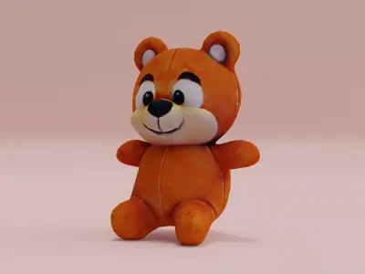 Teddy Bear Plush Toy Low-poly 3D model