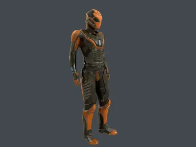 Sci-fi Soldier Low-poly 3D model purchase