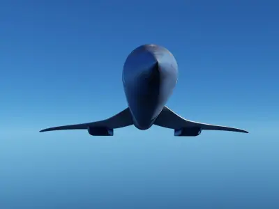 Aerospatiale BAC Concorde Pepsi livery Low-poly 3D model