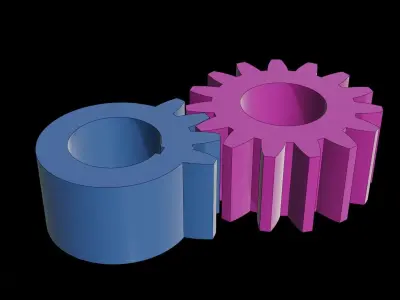 Shaved gear intermittent mechanism 3D model
