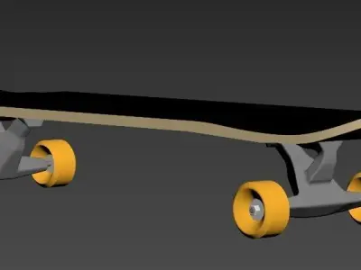 Skateboard with wheels 3D model purchase