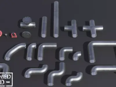 Modular Pipe Elements Free 3D model