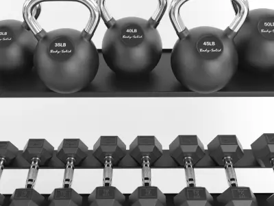 Large set for the gym by Bodysolid 3D model