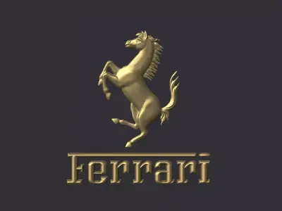 Ferrari Prancing Horse Logo Bas Relief for CNC 3D Print STL 3D print model