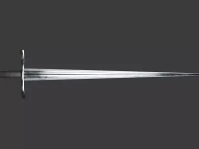 low-poly German sword 15th century Low-poly 3D model