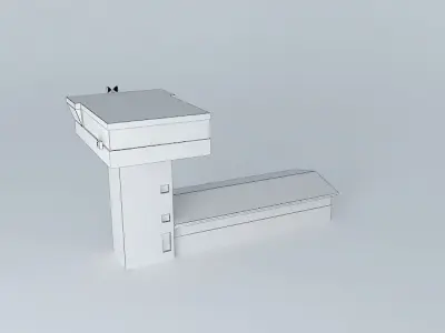 Railroad Station Dispatching Tower Low-poly 3D model