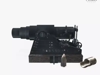  Great Gun Low-poly 3D model