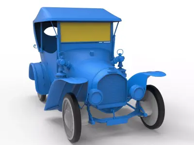 Peugeot 1913 Classic Car 3D print model