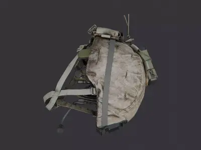 USMC Helmet LMG With Tactical Headset Low-poly 3D model