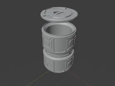 Low Poly Scifi Barrel Low-poly 3D model