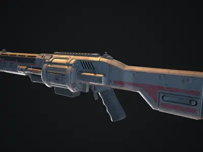 Faith gun Low-poly 3D model