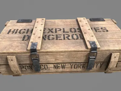 Wood Ammo Box Low-poly 3D model