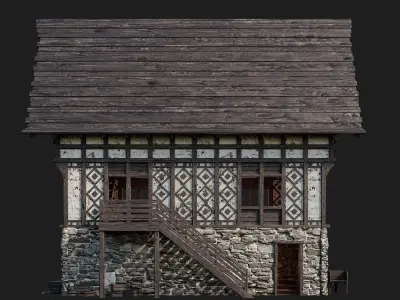 Old Medieval Building 4K Textures GameReady 117 Low-poly 3D model