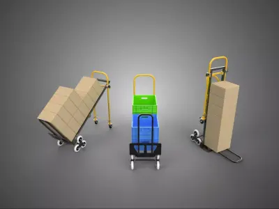 3 IN 1 STAIR CLIMBER CONVERTIBLE HAND TRUCK BOX CARDBOARD CRATE 3D model