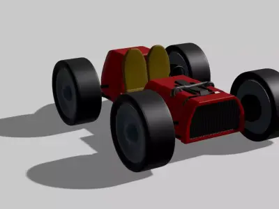 Twin Turbo low poly Race car Free 3D model