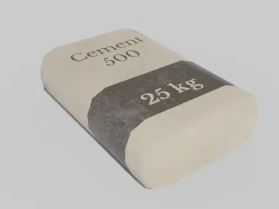 Cement Seeds Bags Low-poly 3D model