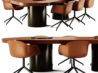 Sancal Bold Table and Muuto Fiber Armchair 3D model