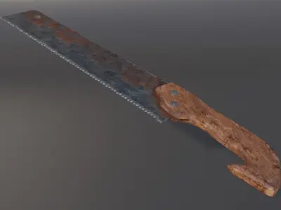 Old Hand Saw Low-poly 3D model