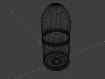 Grenade launcher bullet for military games and war cg projects Low-poly 3D model